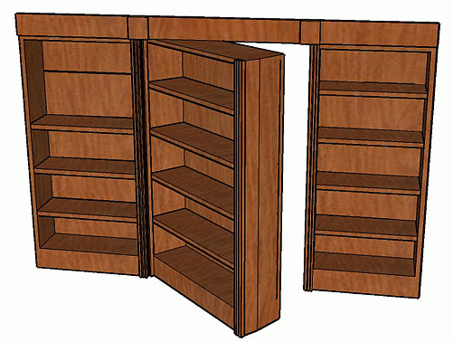 Bookcase Front View Open