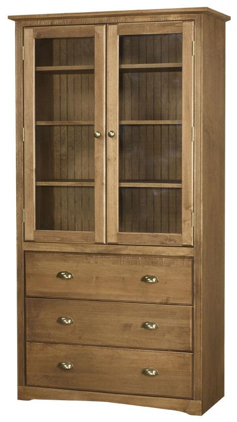 Arthur Brown Bookcase with Lower Drawers and Upper Doors