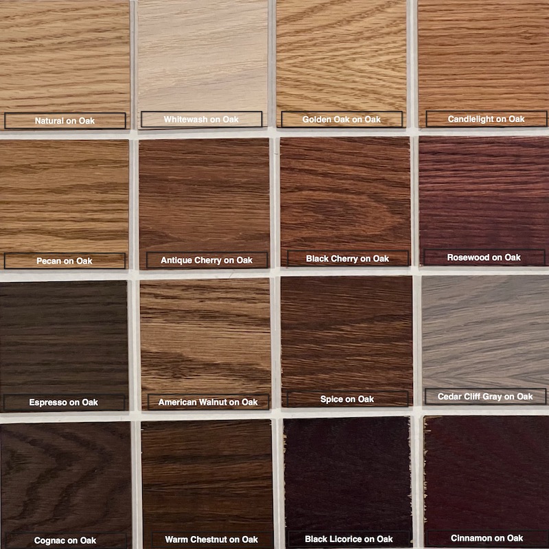 Stain Colors on Oak Wood