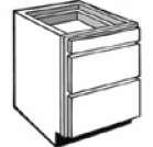 B3D15: Kitchen 3-Drawer Base Cabinet, 15"w x 34 1/2"h x 24"d