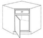 BCSF36: Kitchen Corner Sink Front, 17"w x 34 1/2"h (36" along wall)