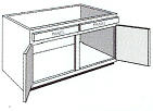 BSB36: Kitchen Sink & Range Base Cabinet, 36"w x 34 1/2"h x 24"d