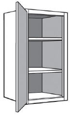W1836: Kitchen Wall Cabinet, 18"w x 36"h x 12"d
