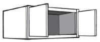 W2418: Kitchen Wall Cabinet, 24"w x 18"h x 12"d