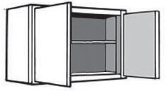 W2424: Kitchen Wall Cabinet, 24"w x 24"h x 12"d