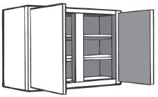 W3930: Kitchen Wall Cabinet, 39"w x 30"h x 12"d