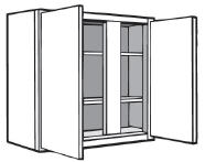 W3036: Kitchen Wall Cabinet, 30"w x 36"h x 12"d