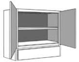 WD2430: Kitchen Wall Cabinet with Drawer, 24"w x 30"h x 12"d