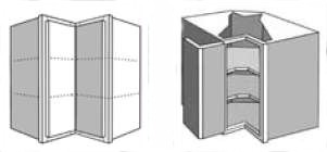 WER2436: Kitchen Corner Easy Reach Wall Cabinet, 24"w x 36"h x 12"d