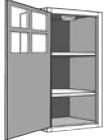 WL1836: Kitchen Wall Cabinet with Lights & Mullions, 18"w x 36"h x 12"d